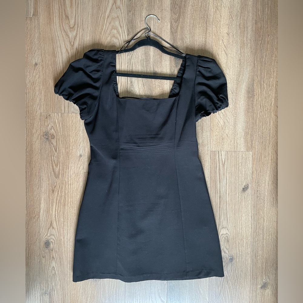 Puff sleeve linen mini dress | Zara - Picture 5 of 5